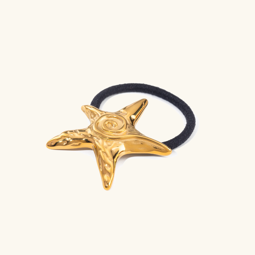 Elegant 18k Gold-Plated Pony Cuff with Starfish Design – Waterproof and Hypoallergenic 1