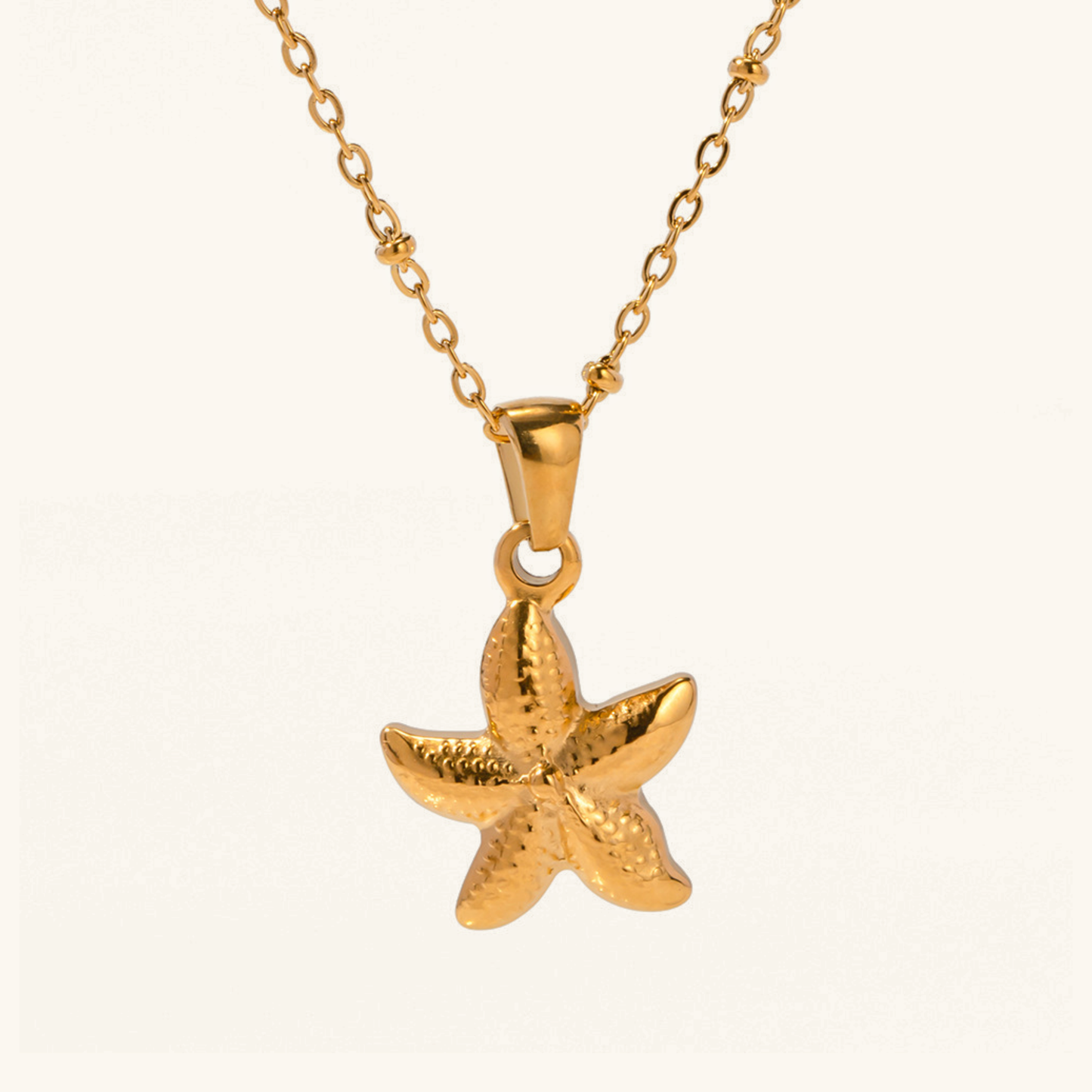 Elegant 18k Gold-Plated Starfish Pendant Necklace – Waterproof and Hypoallergenic Jewelry 0