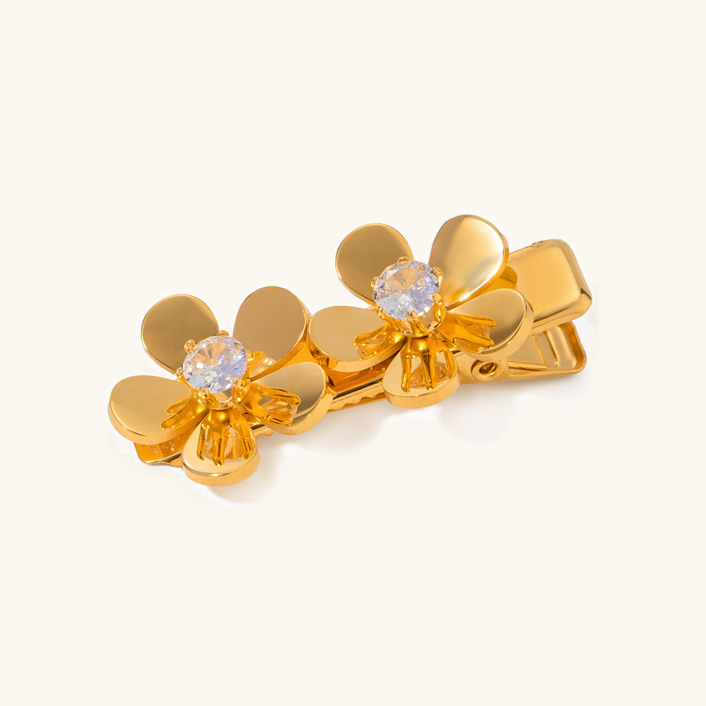 Elegant Diamond Petal Hair Clip with Gold Petals – Hypoallergenic Design for Women, Eco-Friendly and Durable 1