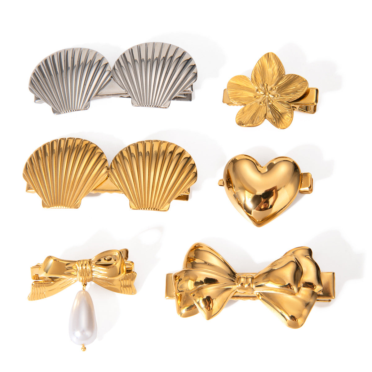 Elegant Gold Hair Clip with Freshwater Pearl - Waterproof, Hypoallergenic Accessory for Women 2