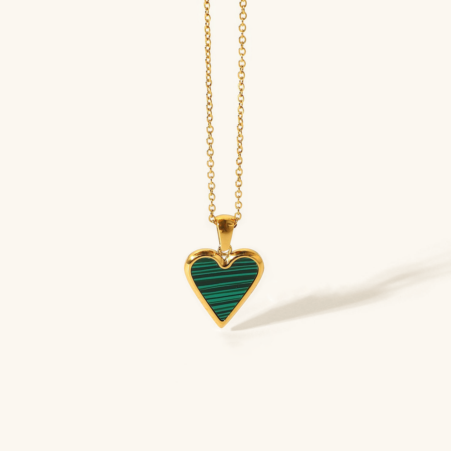 Elegant Gold Heart Pendant Necklace – Waterproof, Hypoallergenic Jewelry for Women, 18-Inch Adjustable Chain 4