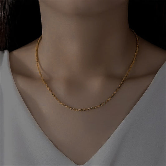 Elegant Gold Necklace for Women – Hypoallergenic Stainless Steel-Plated 14k Gold Chain, 15 Inch with Extension 1
