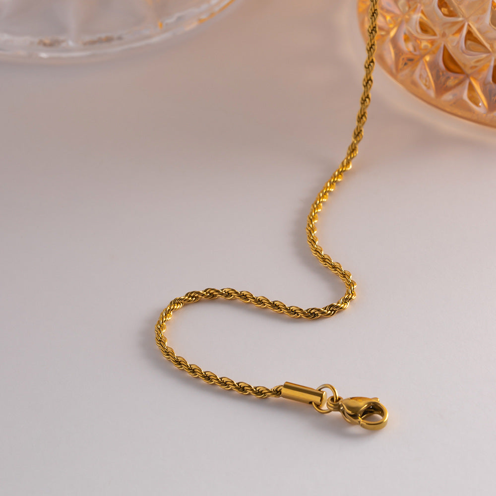 Elegant Gold Rope Chain Necklace - 18k Stainless Steel-Plated, Hypoallergenic, 16-Inch with Extension for Women 5
