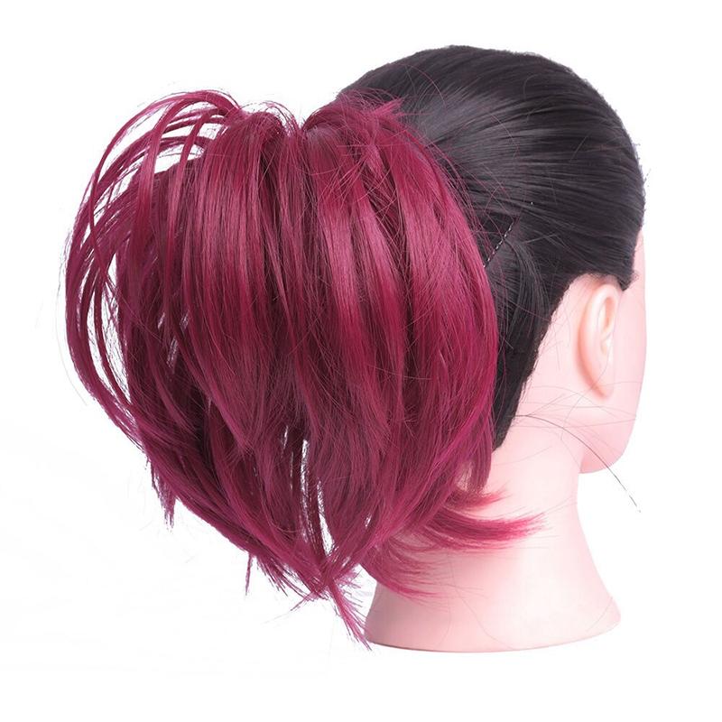 Elegant Straight Hair Bun Scrunchie Extension Wig - Lightweight Versatile Hair Accessory for Instant Volume and Style 10