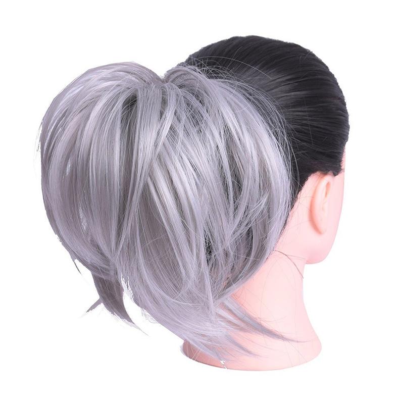 Elegant Straight Hair Bun Scrunchie Extension Wig - Lightweight Versatile Hair Accessory for Instant Volume and Style 11