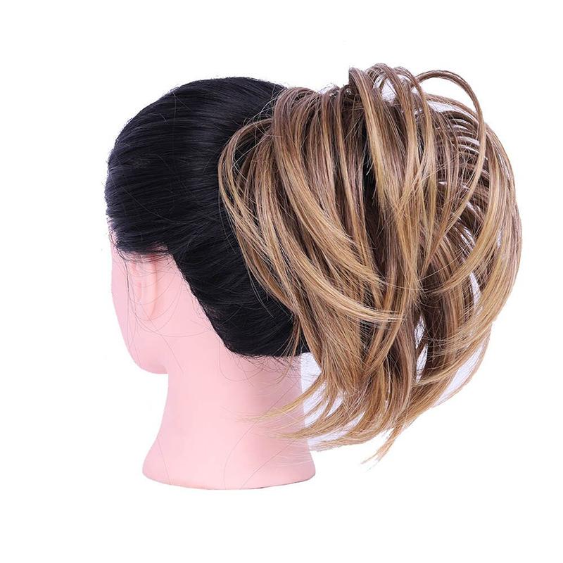 Elegant Straight Hair Bun Scrunchie Extension Wig - Lightweight Versatile Hair Accessory for Instant Volume and Style 12