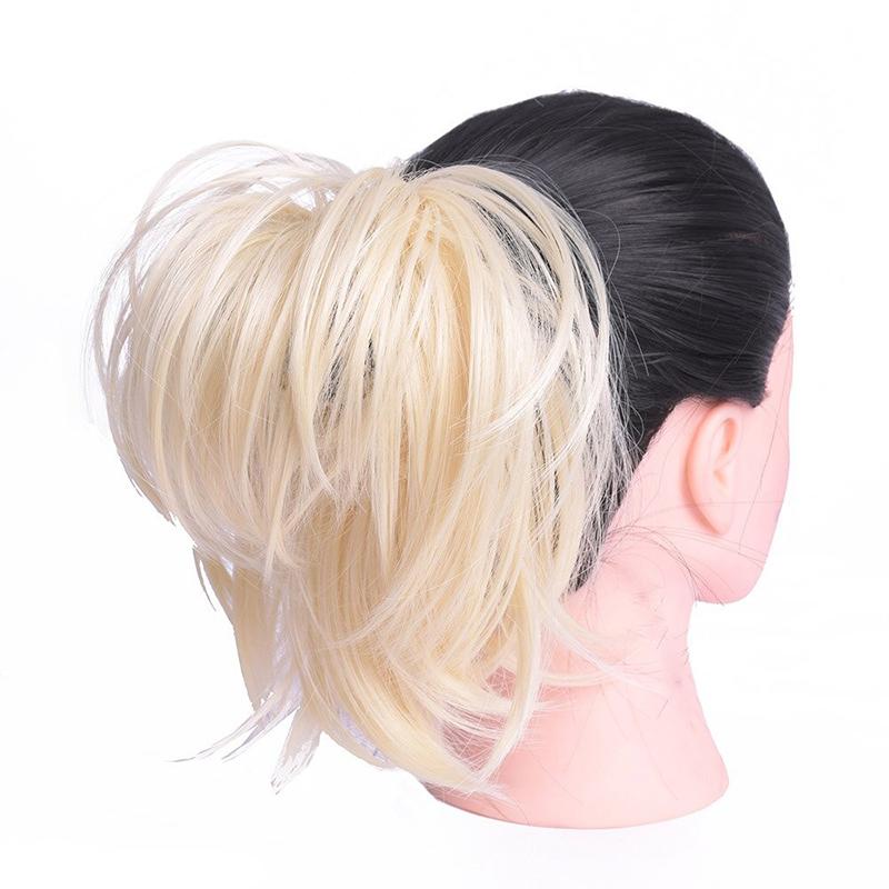 Elegant Straight Hair Bun Scrunchie Extension Wig - Lightweight Versatile Hair Accessory for Instant Volume and Style 13