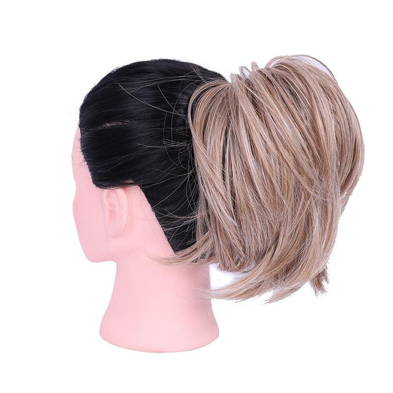 Elegant Straight Hair Bun Scrunchie Extension Wig - Lightweight Versatile Hair Accessory for Instant Volume and Style 14