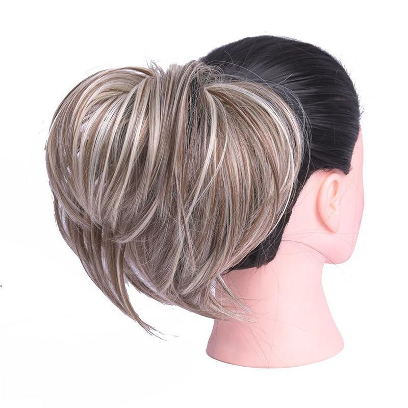 Elegant Straight Hair Bun Scrunchie Extension Wig - Lightweight Versatile Hair Accessory for Instant Volume and Style 16