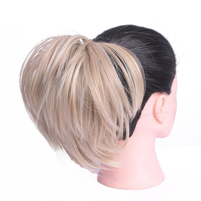 Elegant Straight Hair Bun Scrunchie Extension Wig - Lightweight Versatile Hair Accessory for Instant Volume and Style 17