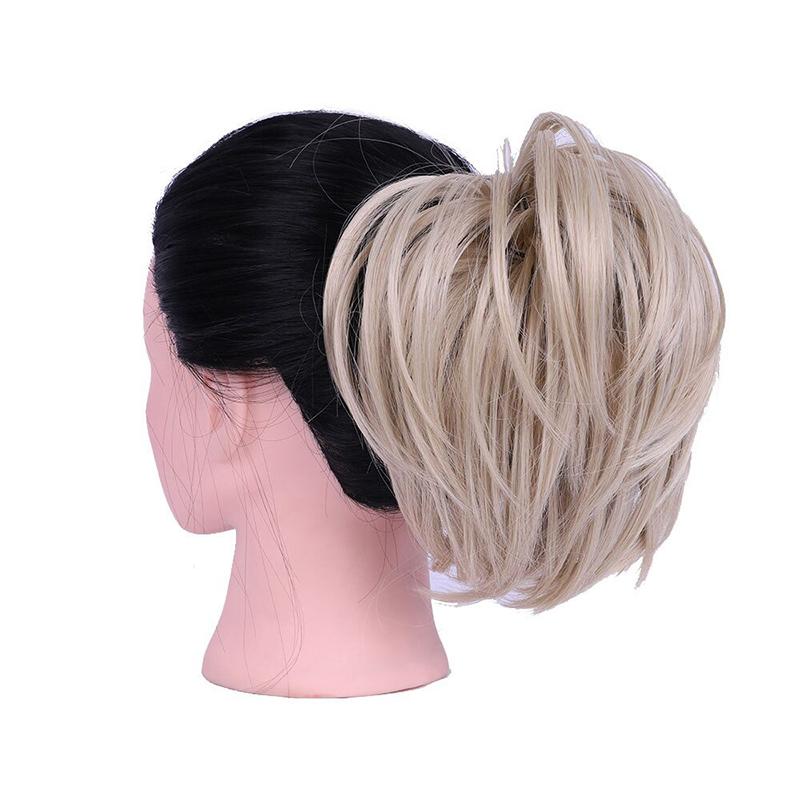 Elegant Straight Hair Bun Scrunchie Extension Wig - Lightweight Versatile Hair Accessory for Instant Volume and Style 18
