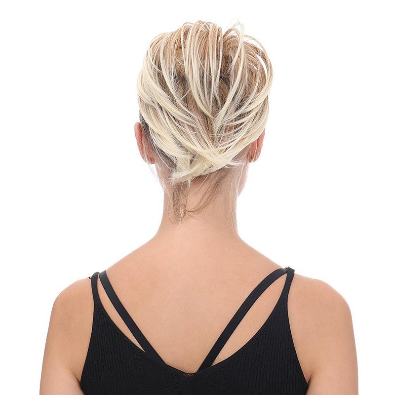 Elegant Straight Hair Bun Scrunchie Extension Wig - Lightweight Versatile Hair Accessory for Instant Volume and Style 5