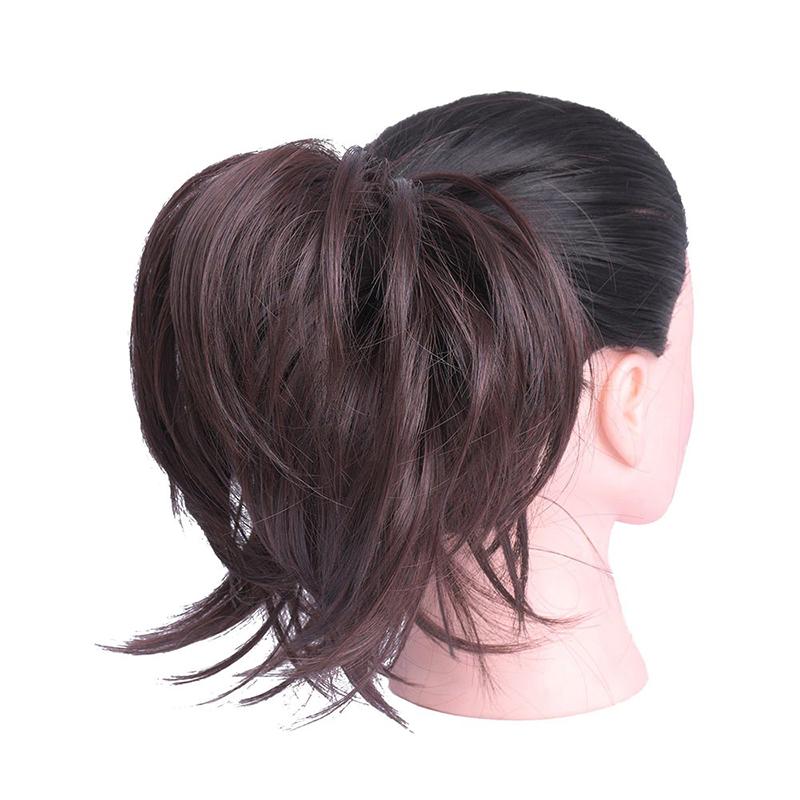Elegant Straight Hair Bun Scrunchie Extension Wig - Lightweight Versatile Hair Accessory for Instant Volume and Style 7