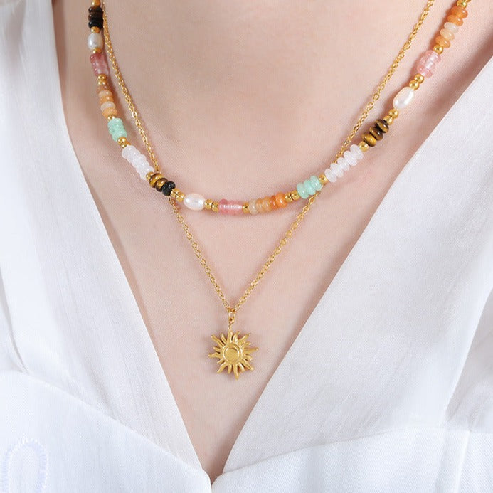 Elegant Sun Necklace in 18K Gold Finish – Hypoallergenic Stainless Steel Jewelry 1