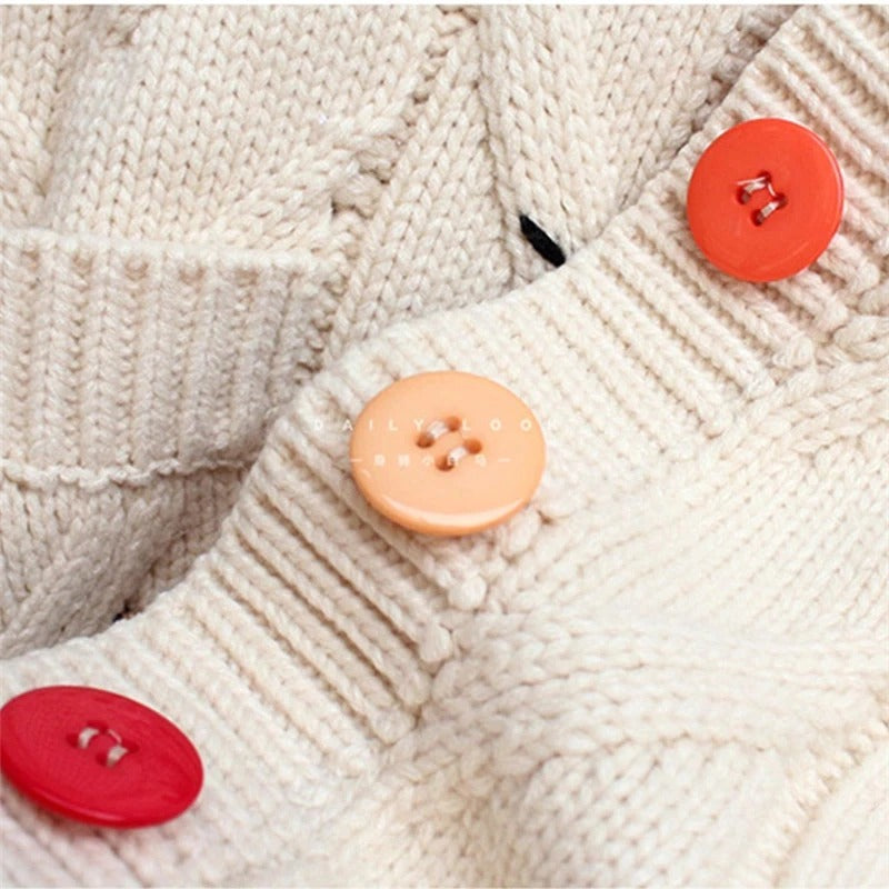 Embroidery Fashion Loose Winter Knitted Cardigan Sweater Jacket 4