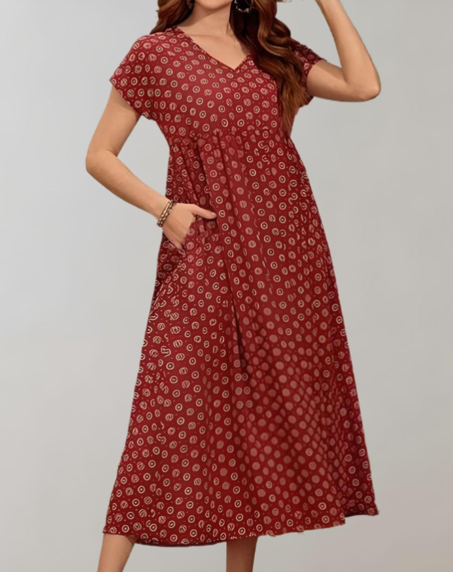 Women's Maxi Dress Blue Polyester Blend-3