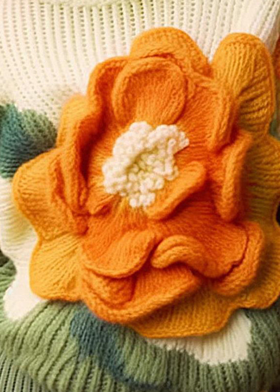 Women's Knit Top Apricot Long Sleeve Cotton - 4