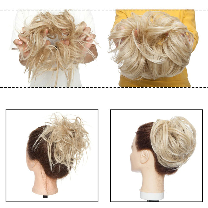 Fluffy Messy Hair Bun Extensions – Soft High-Temperature Fiber Scrunchy for Volume and Fullness – 6-7 Inches Long 3