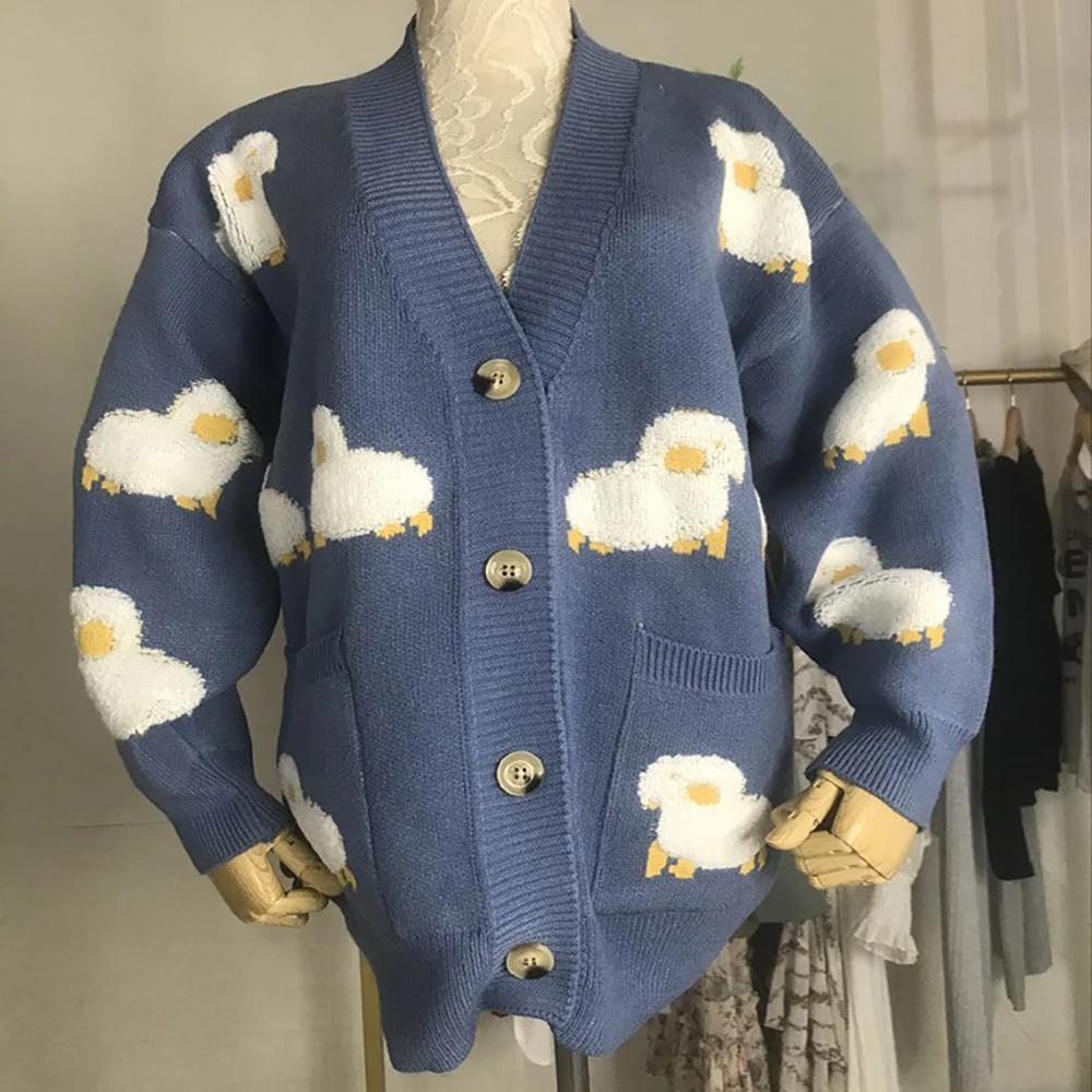Fluffy Sheep Loose Knit Cardigan Sweater 5
