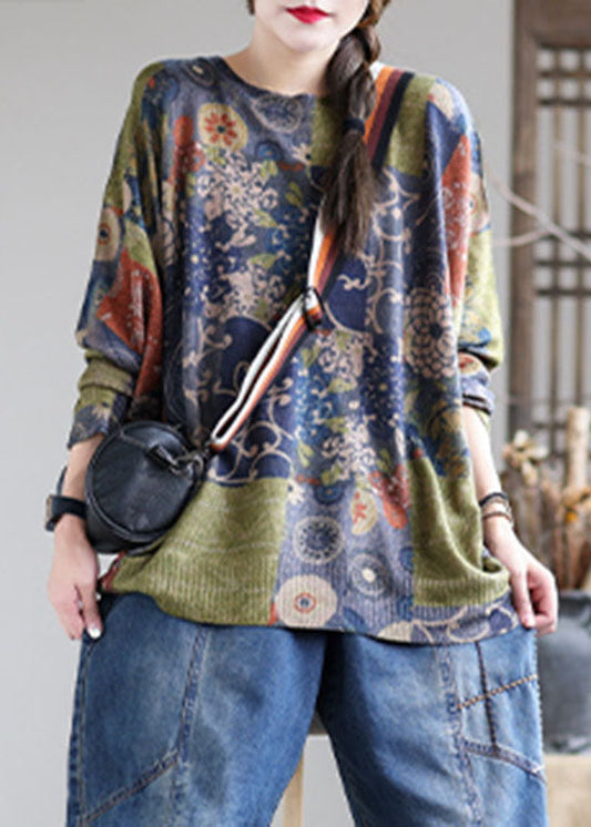 Women's Sweater French Blue Knit Loose Fit - 2