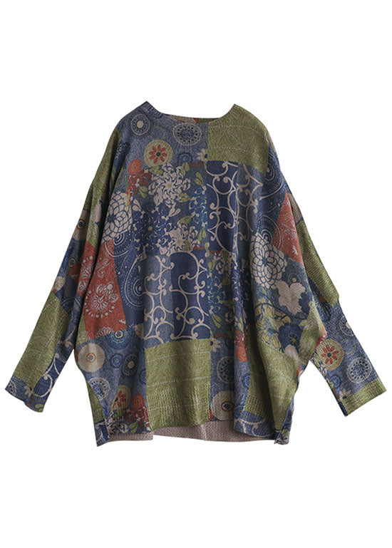 Women's Sweater French Blue Knit Loose Fit - 4