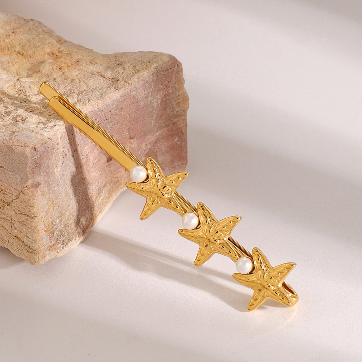 Freshwater Pearl Hair Pin with Starfish Design – Hypoallergenic, Waterproof, 60mm Length 4
