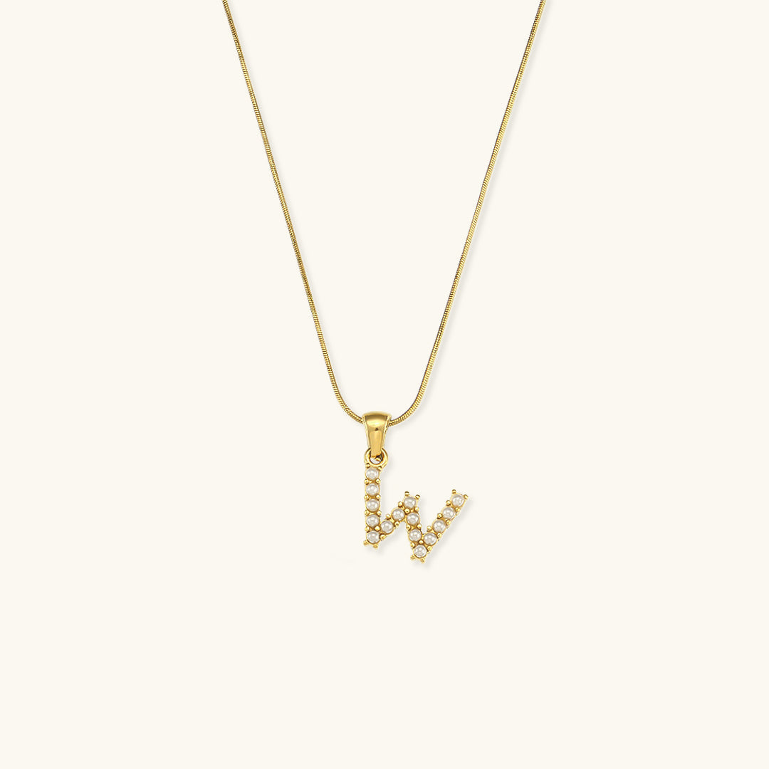 Gold-Finished Initial Necklace with Freshwater Pearls – Customizable Personalized Jewelry for Women 25