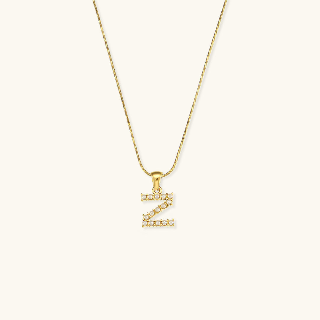 Gold-Finished Initial Necklace with Freshwater Pearls – Customizable Personalized Jewelry for Women 9