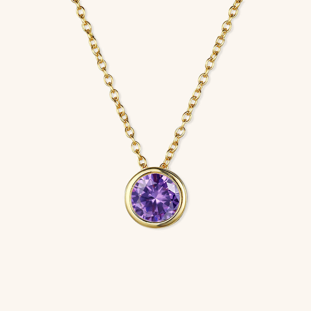 Gold Birthstone Necklace for Women - Personalized 14k Gold Pendant with Birth Month Gemstone 7