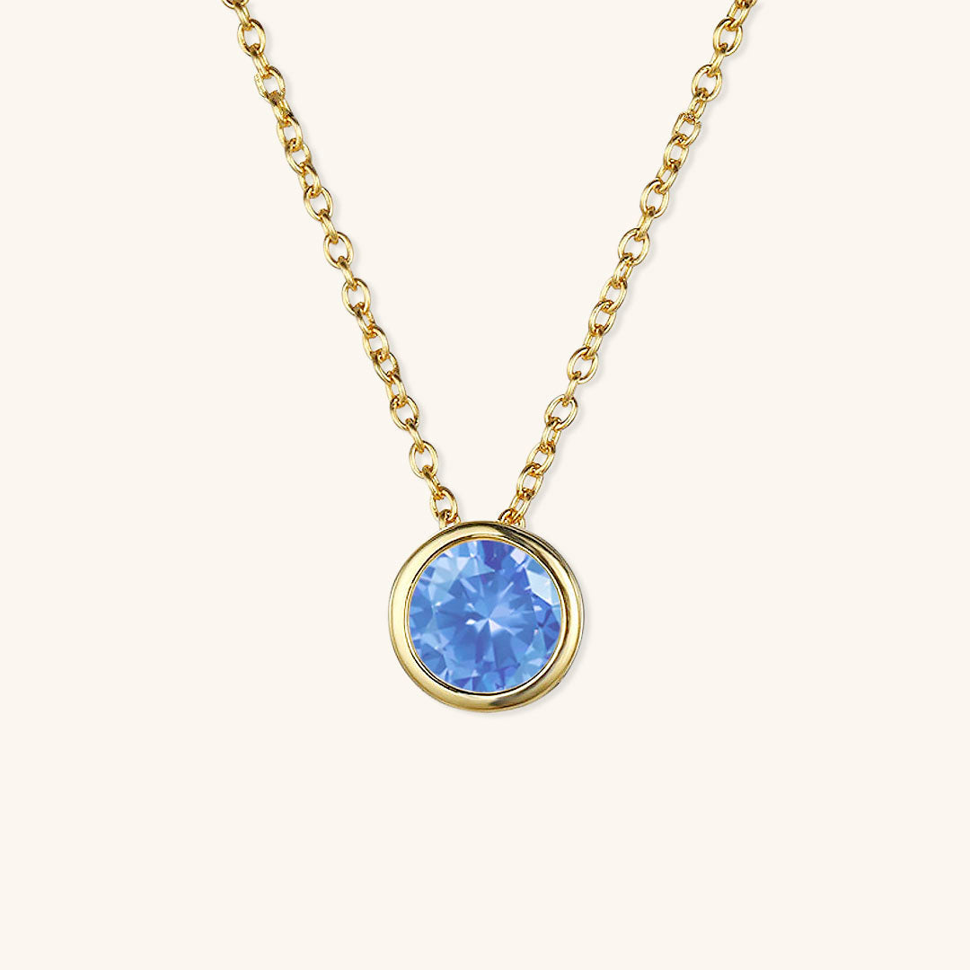Gold Birthstone Necklace for Women - Personalized 14k Gold Pendant with Birth Month Gemstone 8