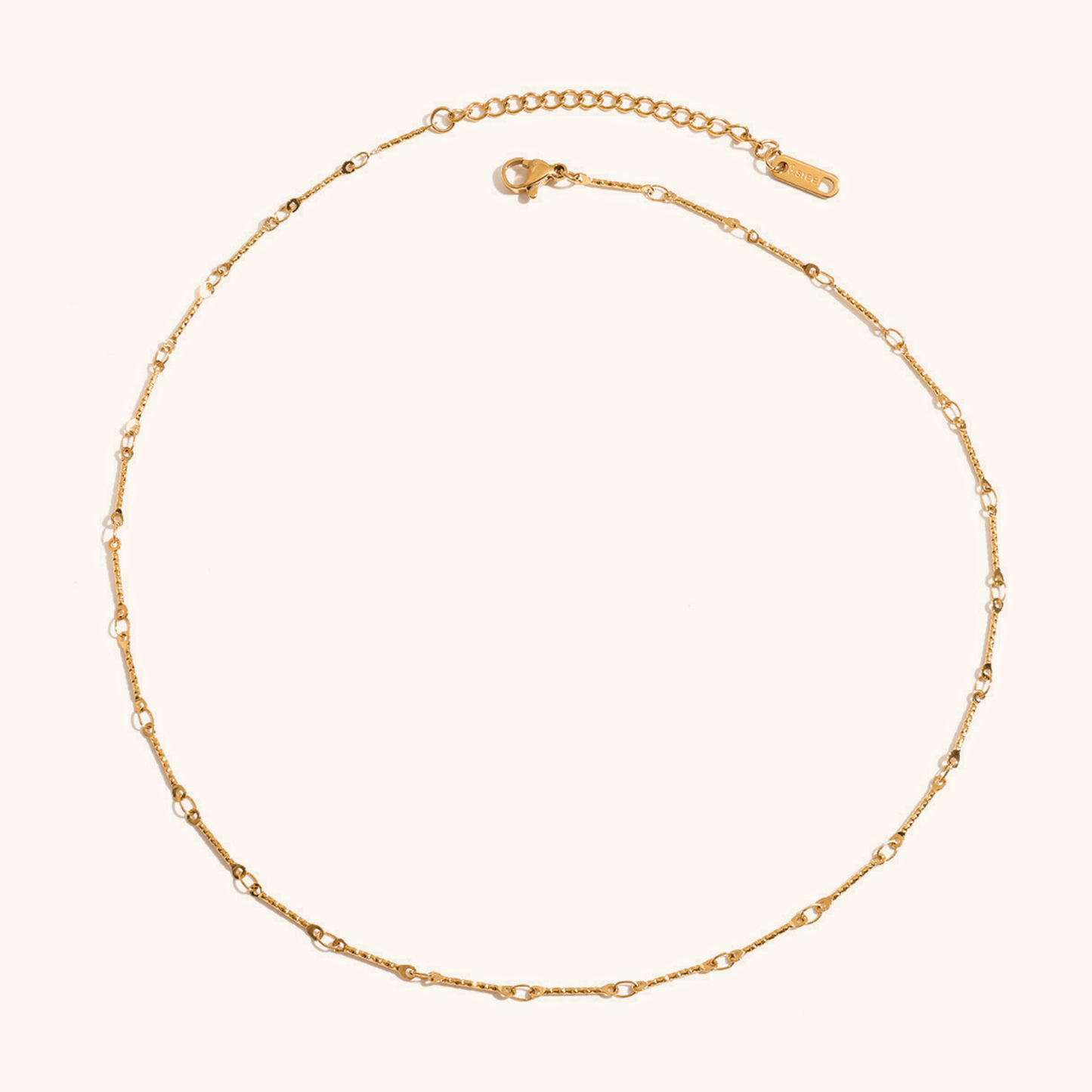 Gold Chain Necklace for Women, 16-Inch Adjustable Linked Necklace in 18k Gold Plated Stainless Steel, Waterproof and Hypoallergenic 0