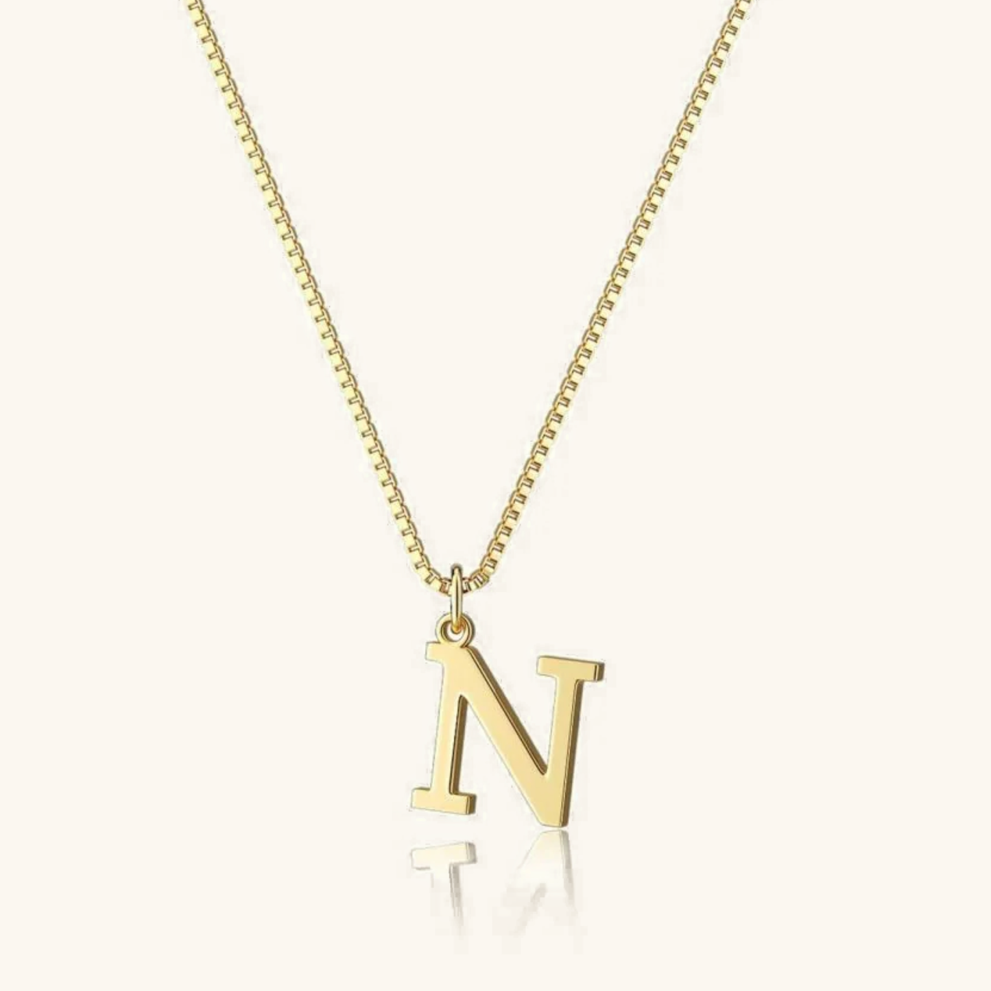 Gold Initial Necklace for Women – Hypoallergenic Stainless Steel with 14k Gold Plating, 16-Inch Chain 24