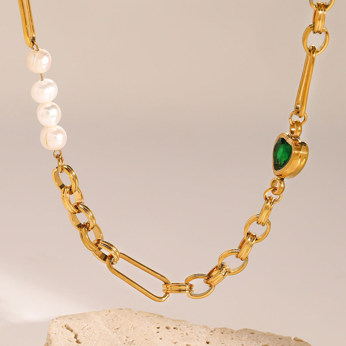 Gold Pearl Necklace & Bracelet Set – Hypoallergenic, Waterproof, Eco-Friendly Jewelry for Women 2