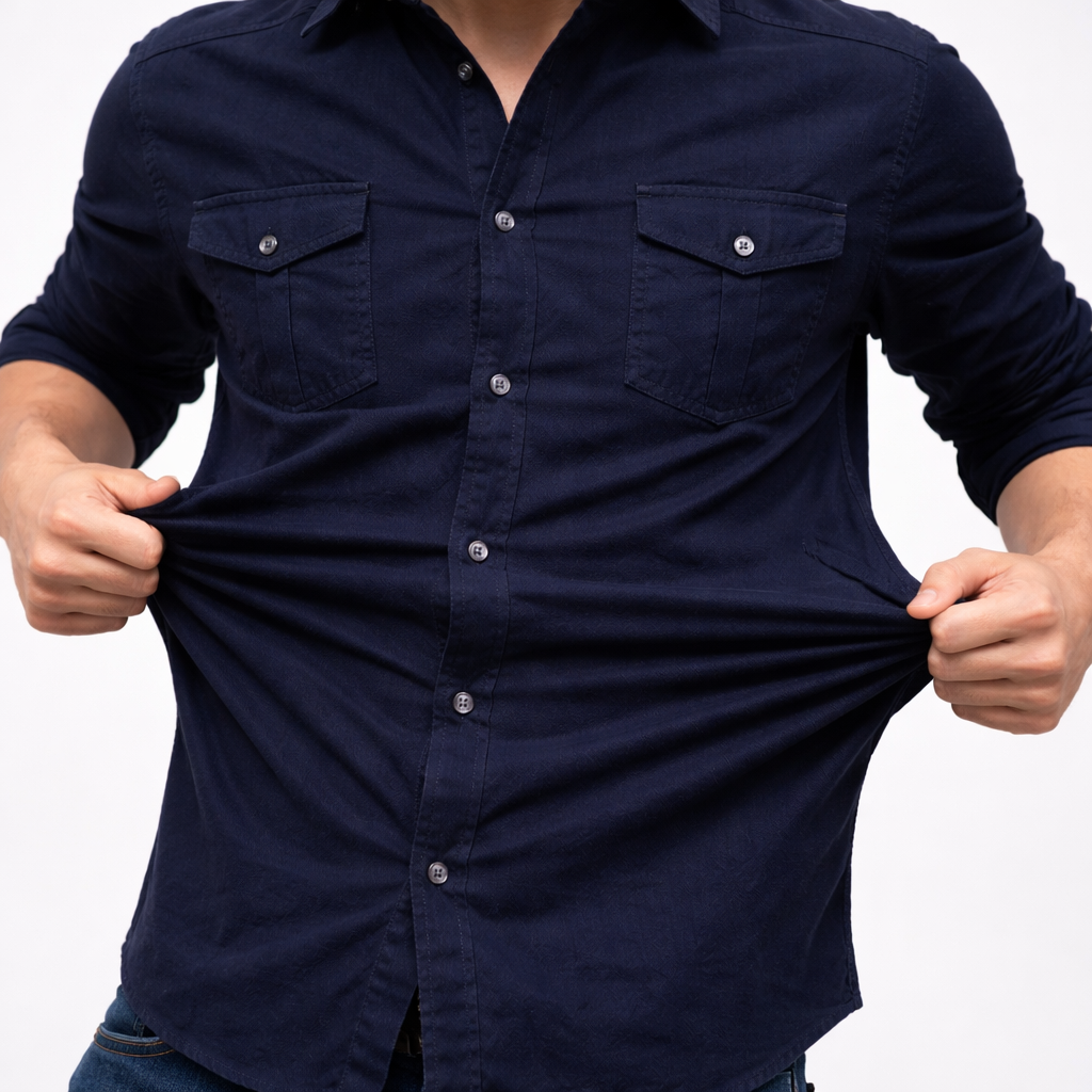 Men's Cotton Utility Field Shirt – full view | Hensley London