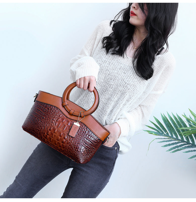 Women's Handbag Black One Size Faux Leather Vintage Design-6