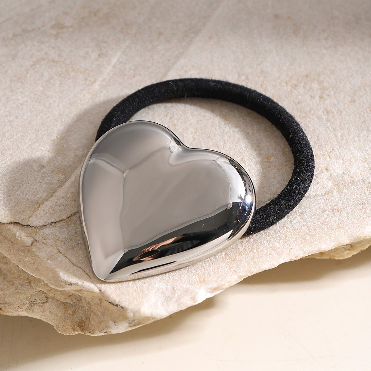 Heart Pony Cuff - Hypoallergenic 18k Gold-Plated Hair Tie with Waterproof Design 6