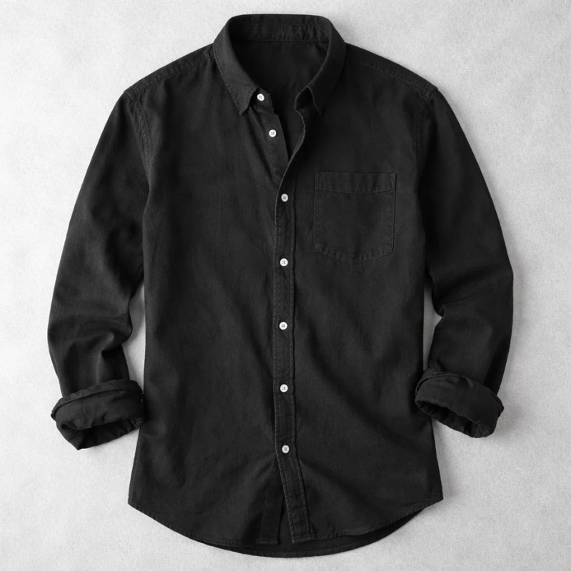 Men's Vintage Cotton Oxford Shirt – worn view | Hensley London