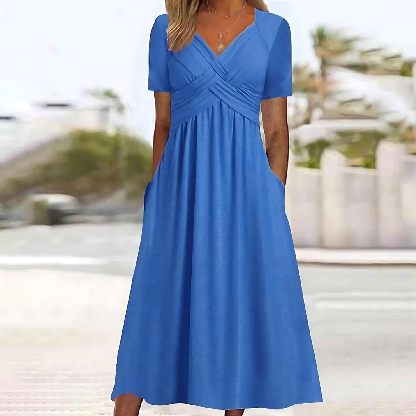 Women's A-Line Midi Dress – product view | Hensley London
