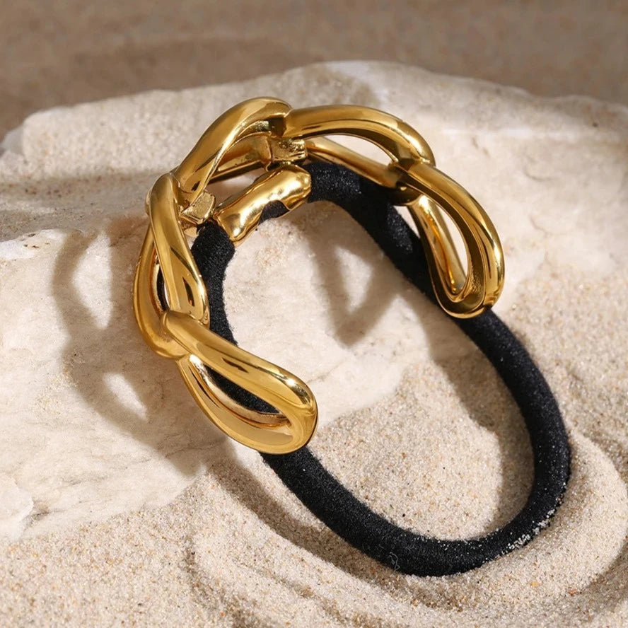 Infinity Pony Cuff – 18k Gold Stainless Steel Hair and Wrist Accessory 6