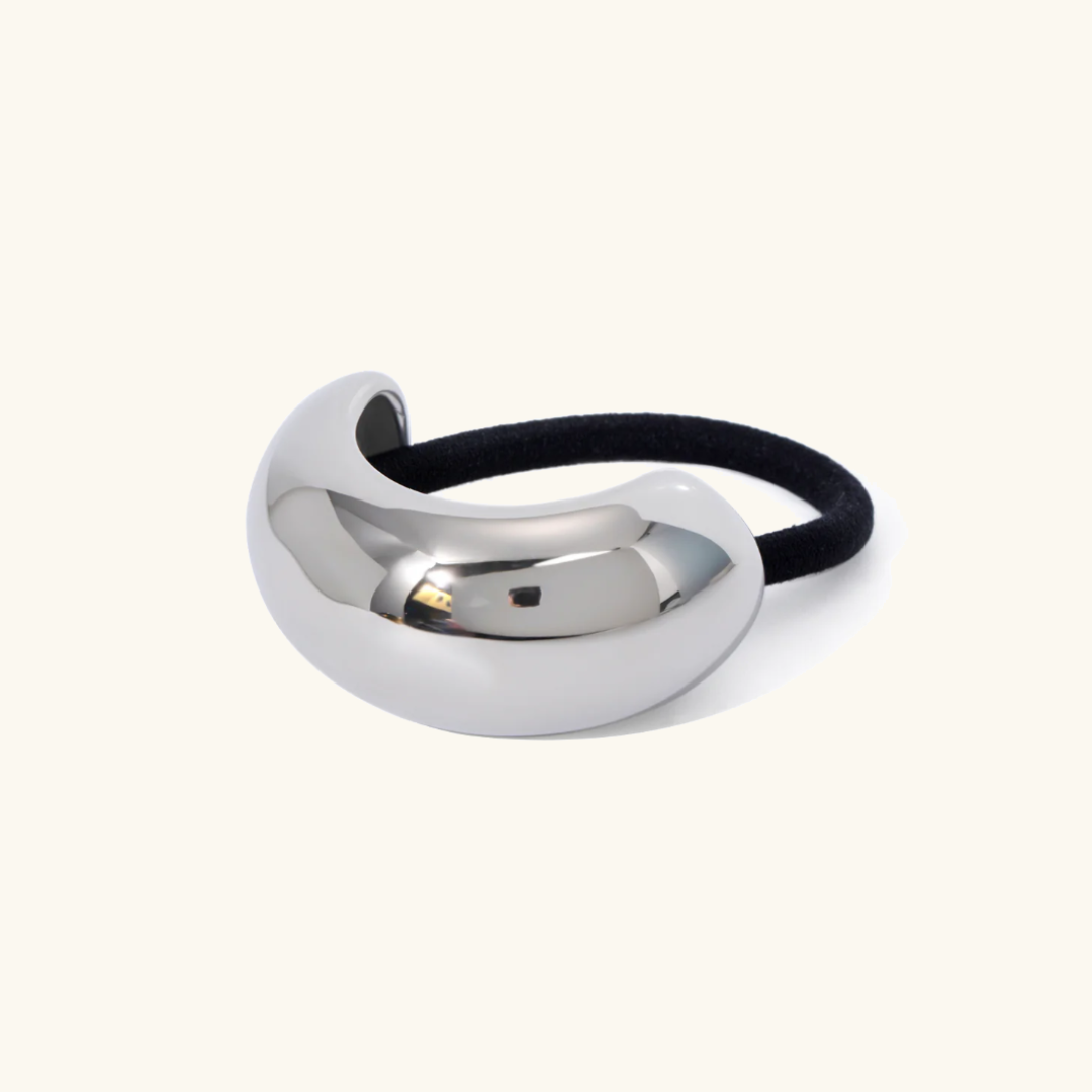Jumbo Arch Pony Cuff – Gold Stainless Steel Hair Accessory for Chic Hairstyles 2