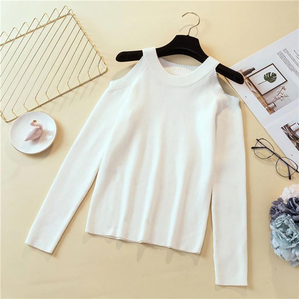 Knitted Cold Shoulder Sweater 3