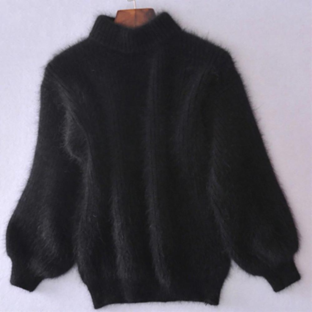 Knitted Mohair Turtleneck Sweater 0