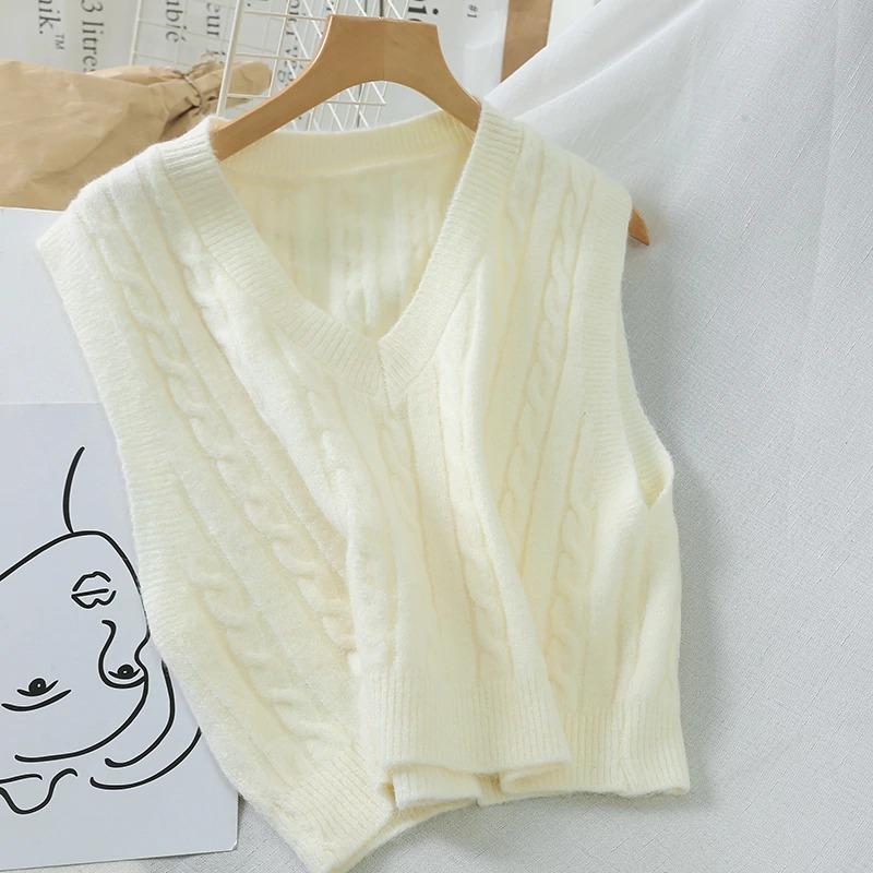 Knitted Sleeveless V-Neck Sweater Vest 15