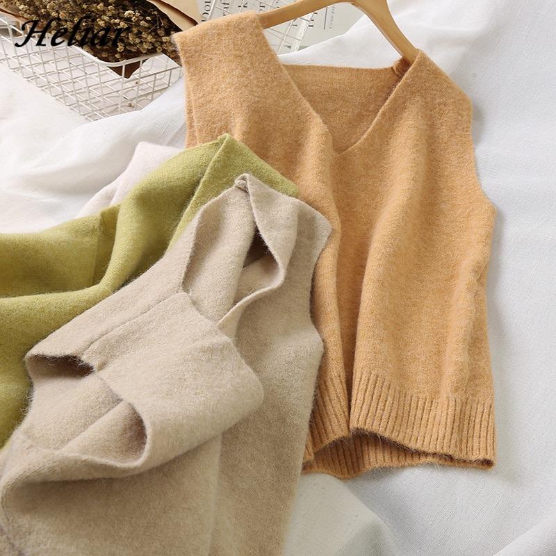 Knitted Sleeveless V-Neck Sweater Vest 7