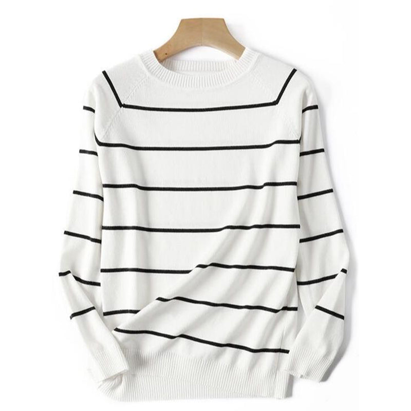 Knitted Striped Long Sleeve Pullover Sweaters 3
