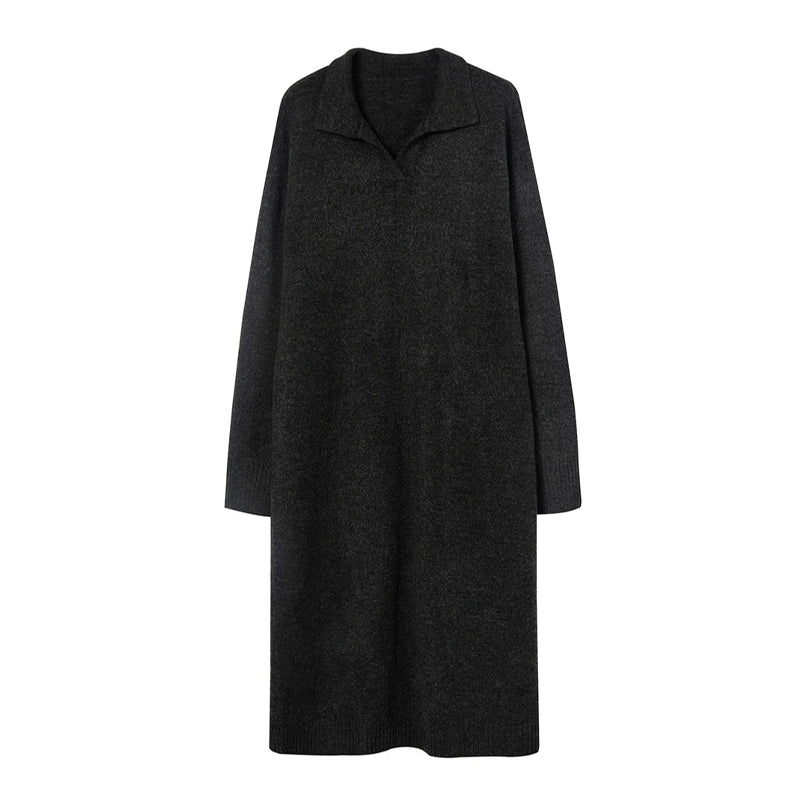 Knitted Thick and Warm Full Sleeve Loose Sweater Dresses 7