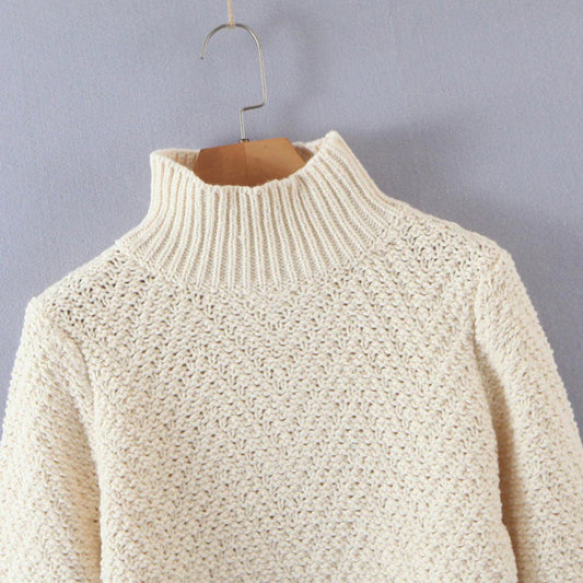 Knitted Turtleneck Long Sleeve Pullover Crop Top Sweaters 1