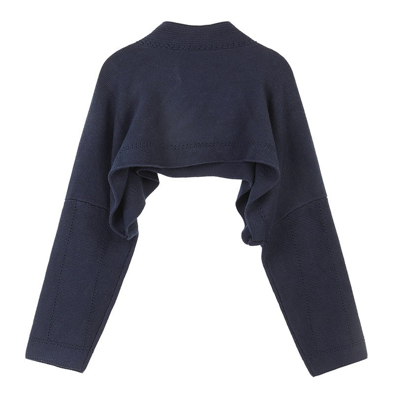Korean Style Cropped Knitted V-neck Outerwear Sweaters 2