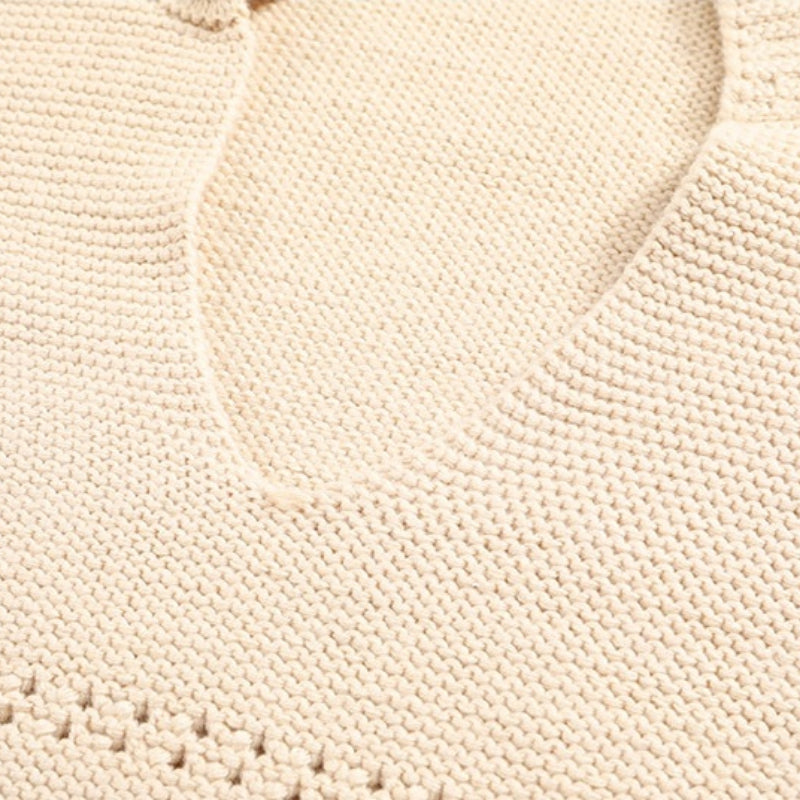 Korean Style Cropped Knitted V-neck Outerwear Sweaters 6