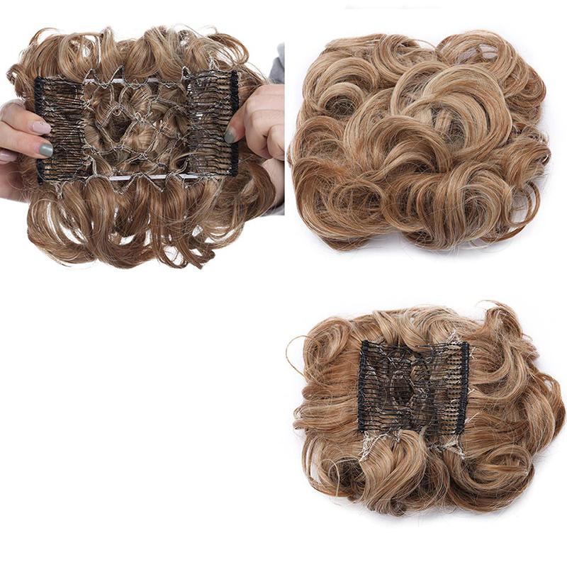 Large Clip-In Curly Hair Bun Extensions – Elegant Messy Bun for Special Occasions 10